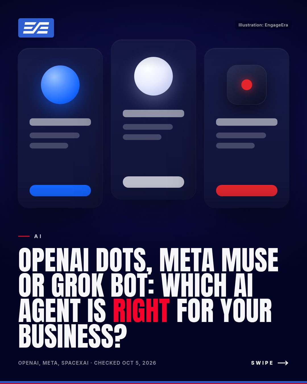 OpenAI Dots, Meta Muse or Grok Bot: Which AI Agent Is Right for Your Business?