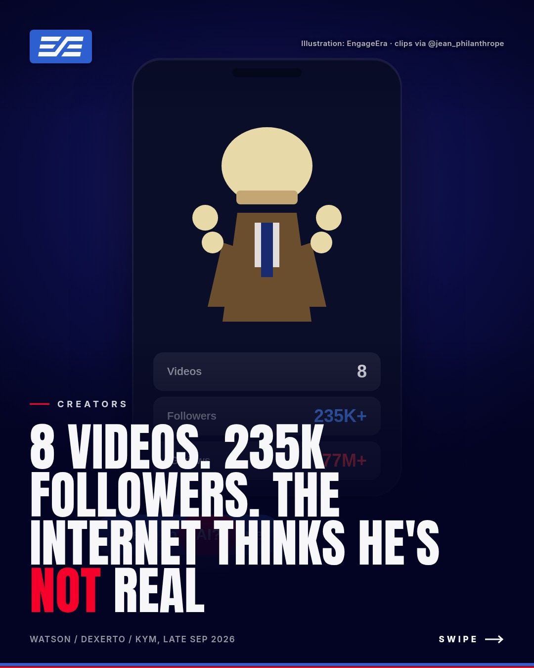 8 Videos. 235K Followers. The Internet Thinks He's Not Real